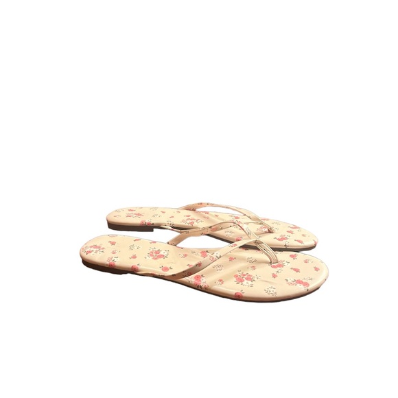 Just fab, floral flip flops. Size 8. Worn once. - Picture 3 of 4